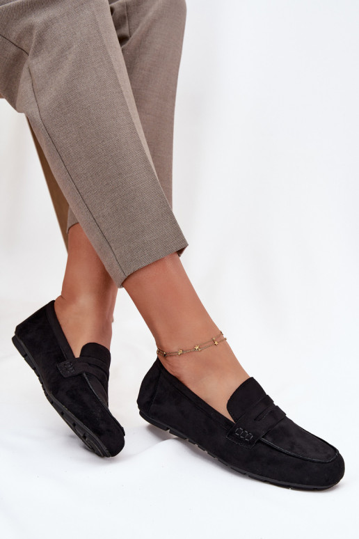 Mokasīni Mokasīni Sieviešu dzīvoklis melnas krāsas Roseline