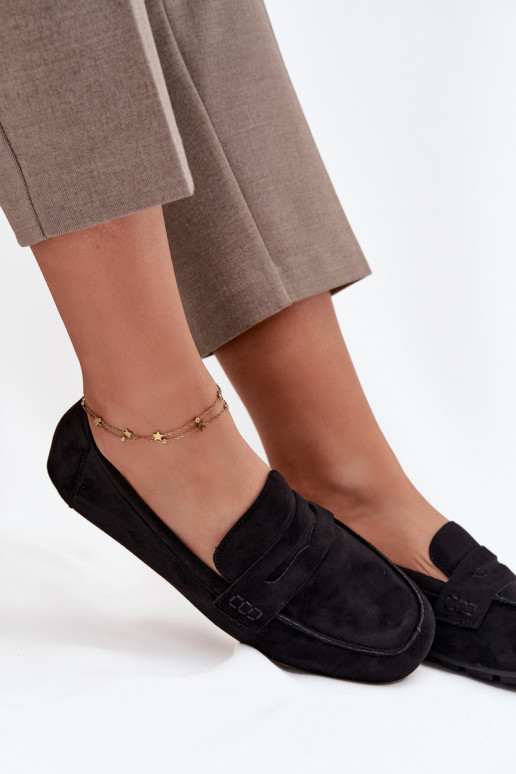 Mokasīni Mokasīni Sieviešu dzīvoklis melnas krāsas Roseline