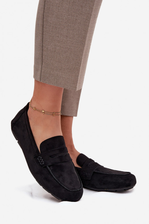 Mokasīni Mokasīni Sieviešu dzīvoklis melnas krāsas Roseline