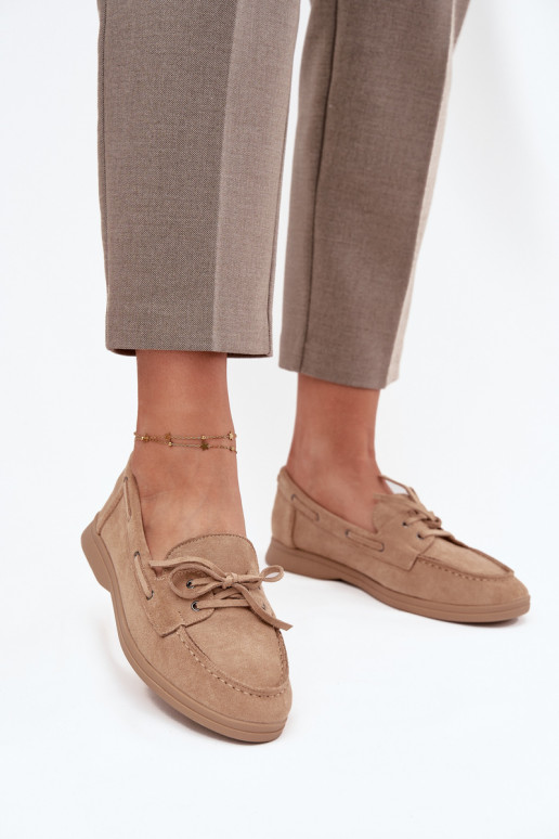 apavi Mokasīni Sieviešu dzīvoklis ar stilīgām detaļām smilšu krāsas Zalina