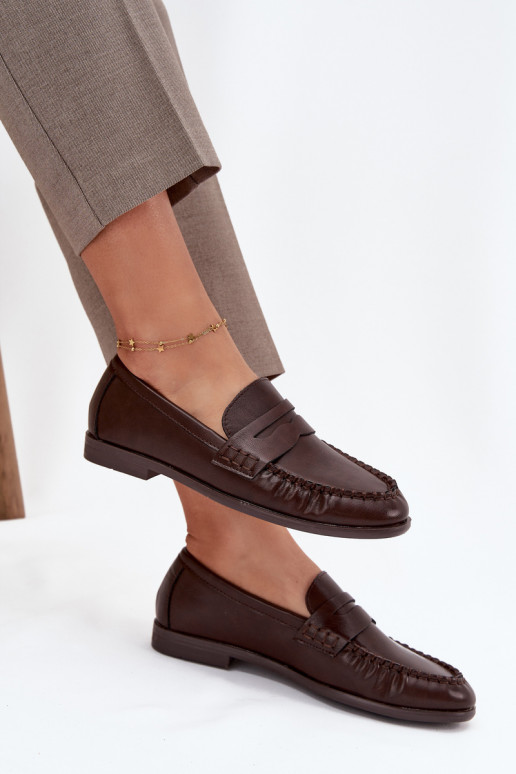 apavi Mokasīni Sieviešu no eko ādas brūnas krāsas Lilith