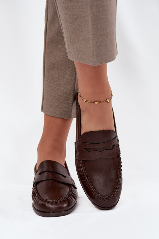 apavi Mokasīni Sieviešu no eko ādas brūnas krāsas Lilith