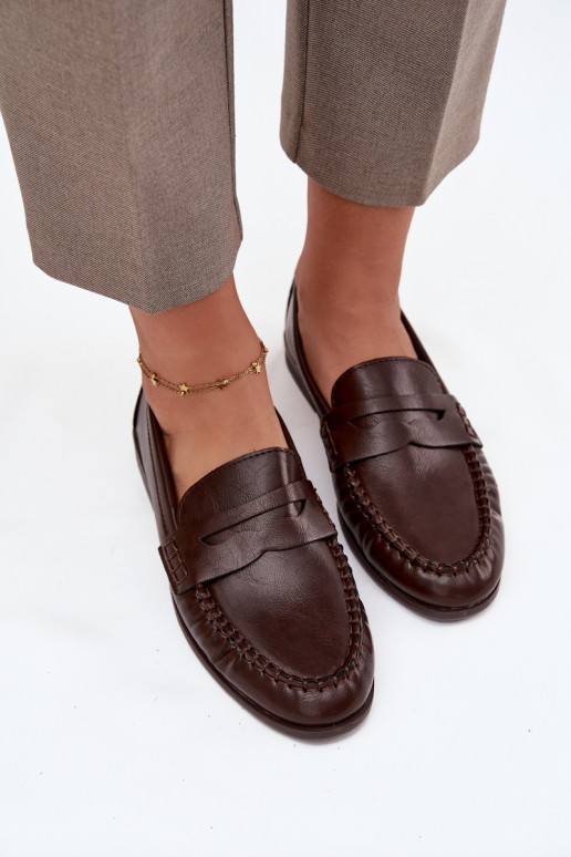 apavi Mokasīni Sieviešu no eko ādas brūnas krāsas Lilith