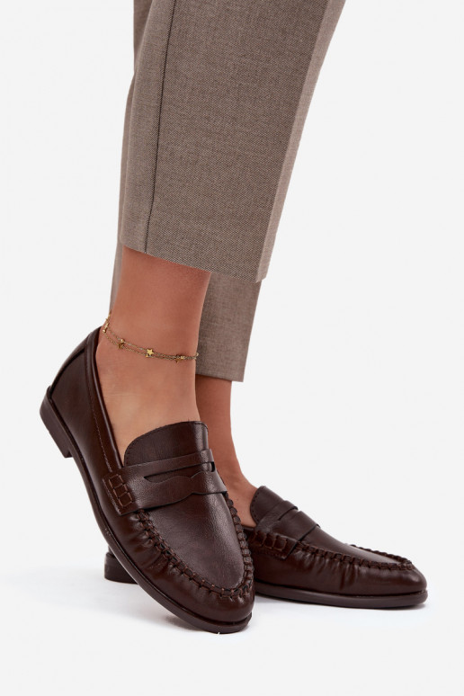 apavi Mokasīni Sieviešu no eko ādas brūnas krāsas Lilith