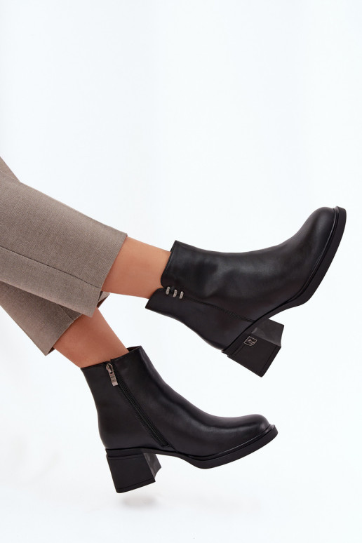 Āda siltināti Sieviešu puszābaki Klockā Vinceza 91159 melnas krāsas Āda siltināti Sieviešu puszābaki Klockā Vinceza 91159 melnas krāsas