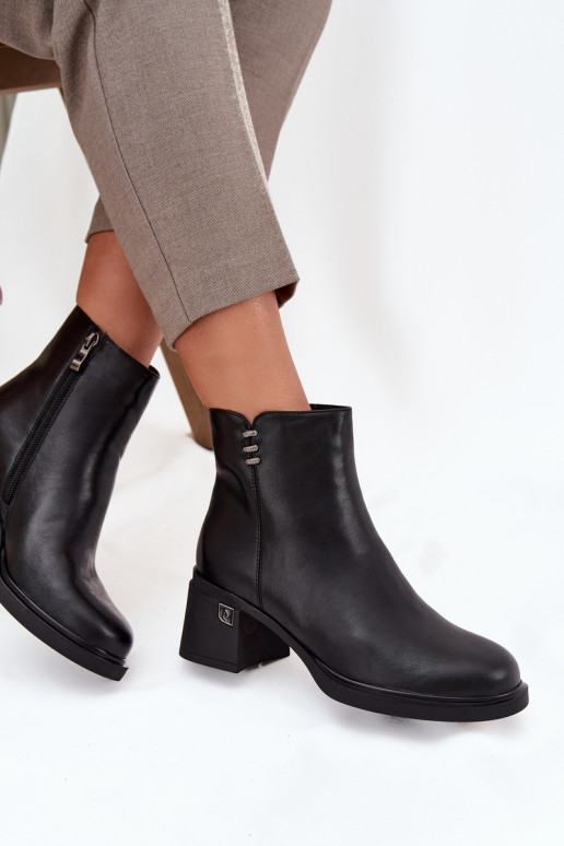 Āda siltināti Sieviešu puszābaki Klockā Vinceza 91159 melnas krāsas Āda siltināti Sieviešu puszābaki Klockā Vinceza 91159 melnas krāsas