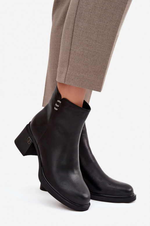 Āda siltināti Sieviešu puszābaki Klockā Vinceza 91159 melnas krāsas Āda siltināti Sieviešu puszābaki Klockā Vinceza 91159 melnas krāsas