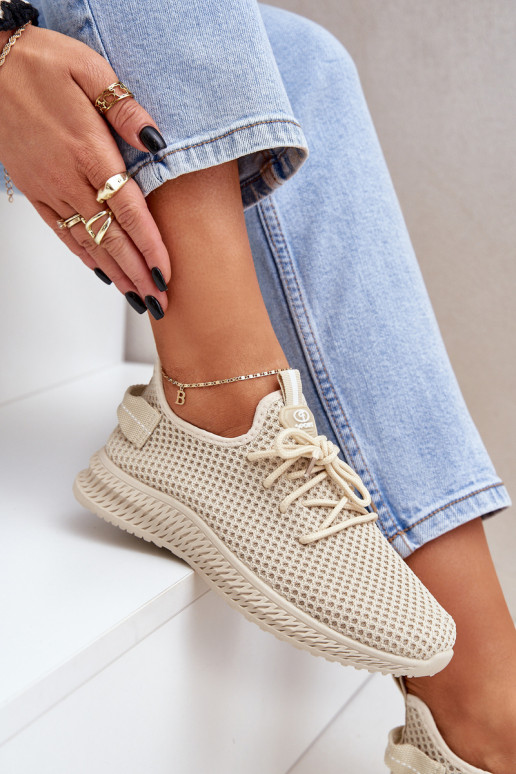 Tīkls Paslīdēt uz sporta apavi Sieviešu smilšu krāsas Harice Tīkls Paslīdēt uz sporta apavi Sieviešu smilšu krāsas Harice