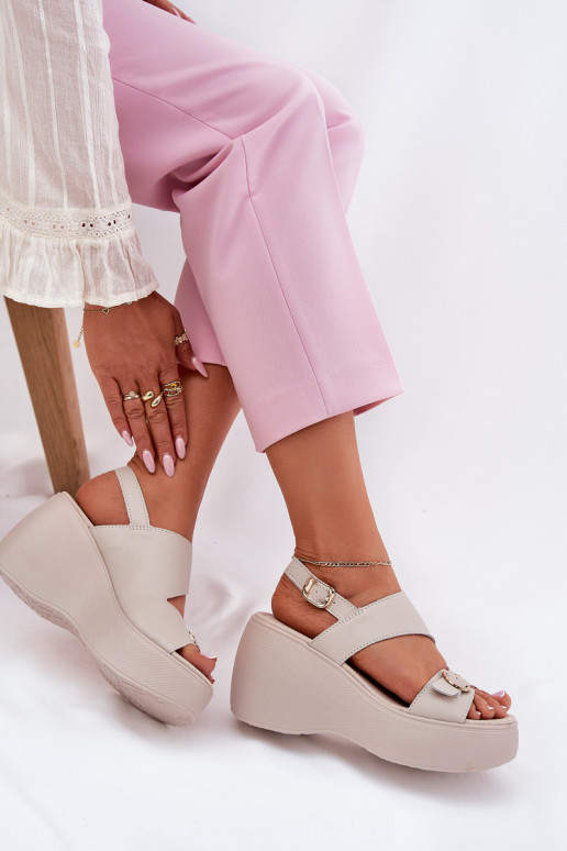 Sieviešu basenes Sieviešu Uz Ķīļa Un platforma S.Barski LR51-540 smilšu krāsas Sieviešu basenes Sieviešu Uz Ķīļa Un platforma S.Barski LR51-540 smilšu krāsas