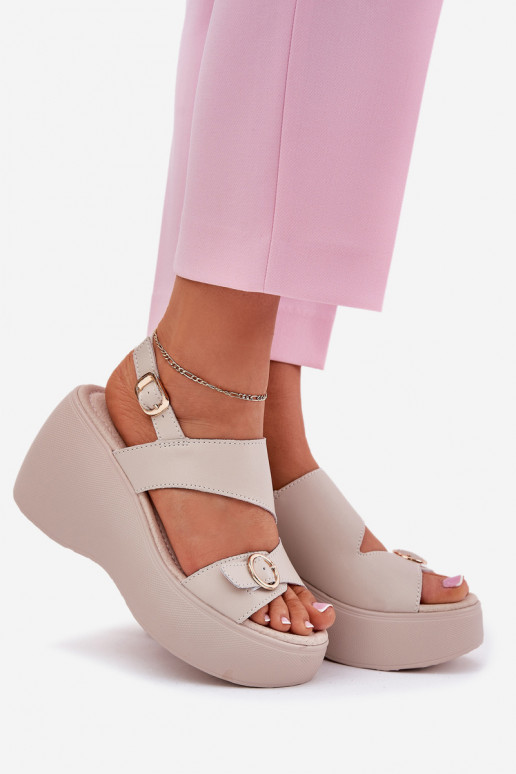 Sieviešu basenes Sieviešu Uz Ķīļa Un platforma S.Barski LR51-540 smilšu krāsas Sieviešu basenes Sieviešu Uz Ķīļa Un platforma S.Barski LR51-540 smilšu krāsas