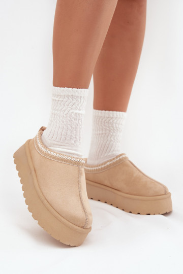 Ziloņkaula krāsas Ījungtarirya zemapavi sieviešu sniega zābaki ar platformu un kažokādu 2