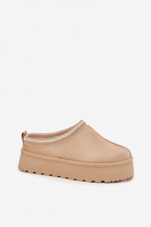 Ziloņkaula krāsas Ījungtarirya zemapavi sieviešu sniega zābaki ar platformu un kažokādu