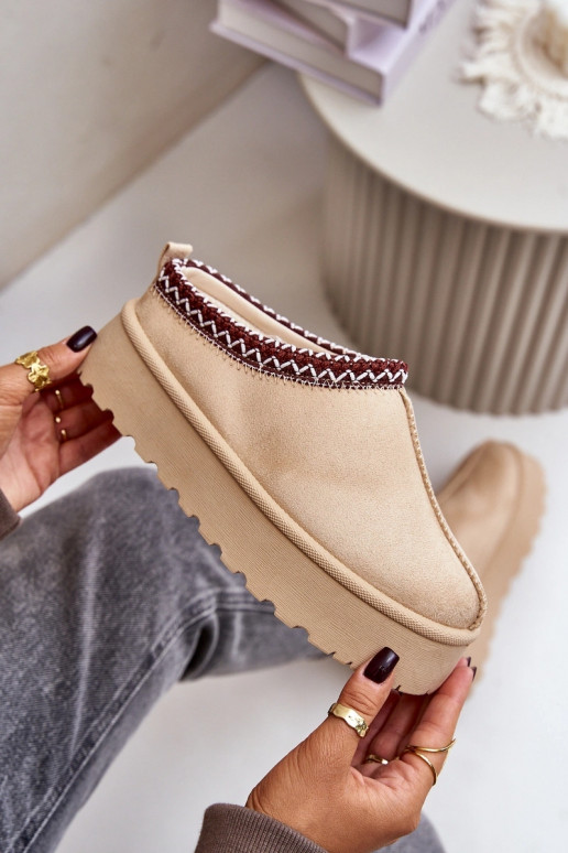 Ziloņkaula krāsas Ījungtarirya zemapavi sieviešu sniega zābaki ar platformu un kažokādu