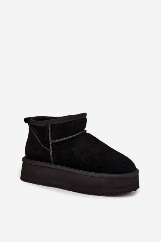 zamšādas sniega apavi Sieviešu ar platformu Vinceza 97962 melnas krāsas