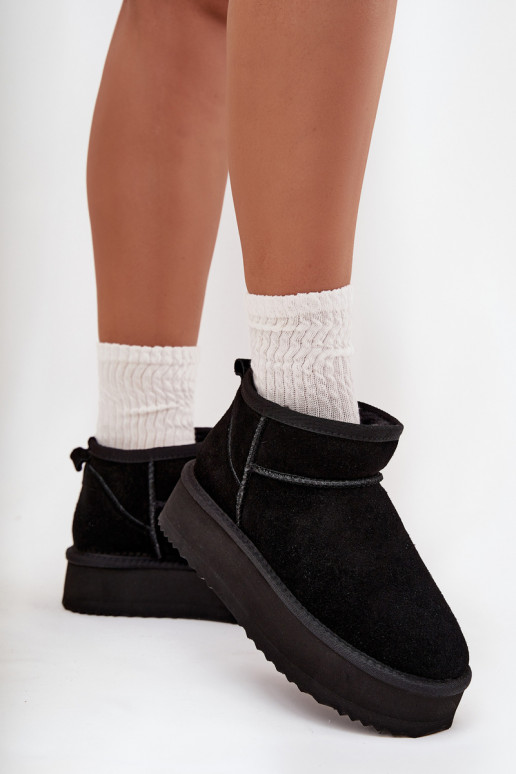 zamšādas sniega apavi Sieviešu ar platformu Vinceza 97962 melnas krāsas