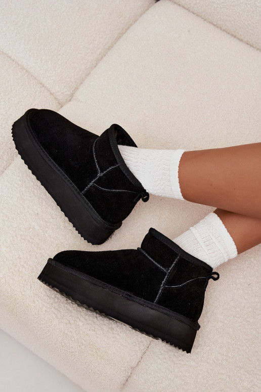 zamšādas sniega apavi Sieviešu ar platformu Vinceza 97962 melnas krāsas