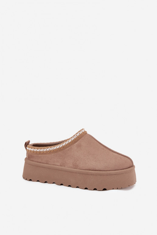 Zems sniega apavi SieviešuHaftem ar platformu smilšu krāsas Ieslēgtsrirya