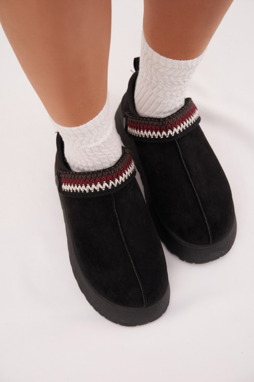 sniega apavi Sieviešu zemaisRuchomym Svītrasem I Haftem ar platformu melnas krāsas Lyrisse