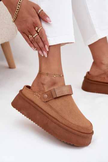 sniega apavi Sieviešu ar platformuar lipīgām aizdarēmem brūnas krāsas Jorielle