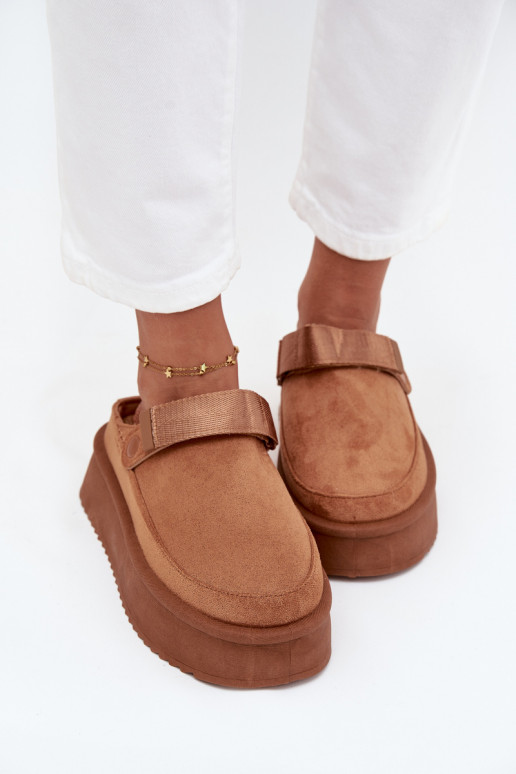 sniega apavi Sieviešu ar platformuar lipīgām aizdarēmem brūnas krāsas Jorielle