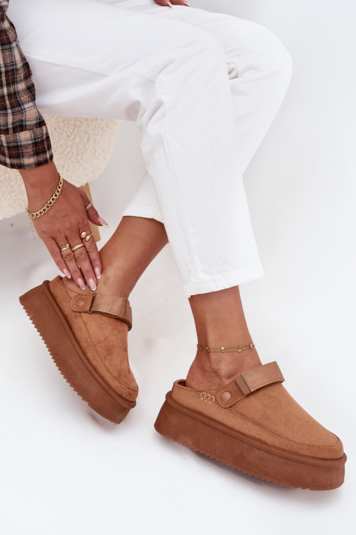 sniega apavi Sieviešu ar platformuar lipīgām aizdarēmem brūnas krāsas Jorielle