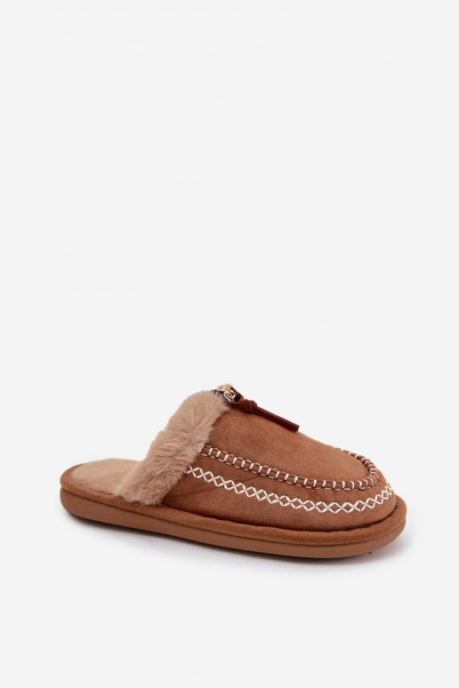 Čības Sieviešu ar kažokādu I Haftem brūnas krāsas Perivelle