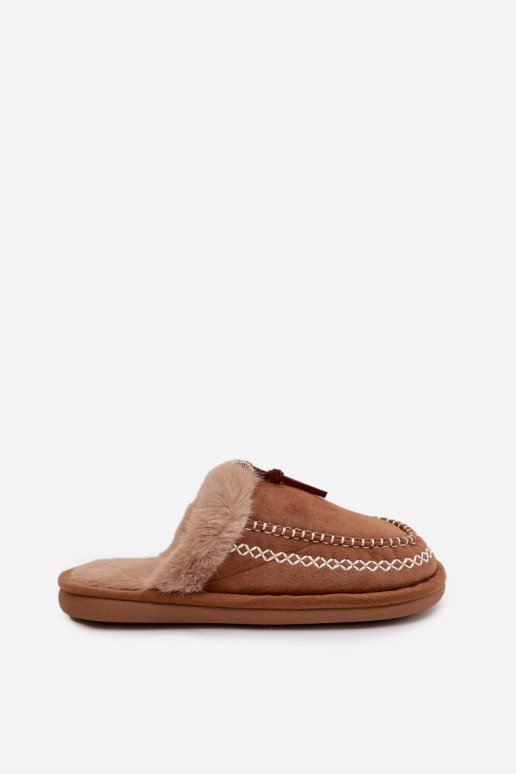 Čības Sieviešu ar kažokādu I Haftem brūnas krāsas Perivelle