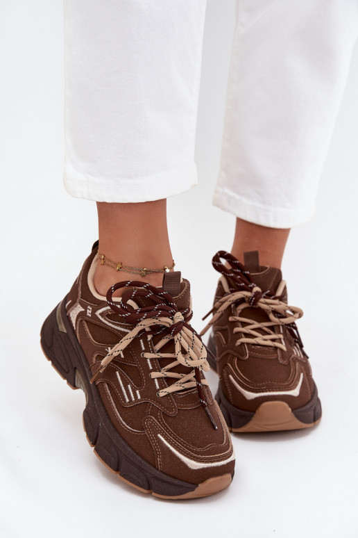 sporta apavi Sneakers modeļa apavi SieviešuPodInójnym Šņorēšanam CzekoladoIne Annelie sporta apavi Sneakers modeļa apavi SieviešuPodInójnym Šņorēšanam CzekoladoIne Annelie