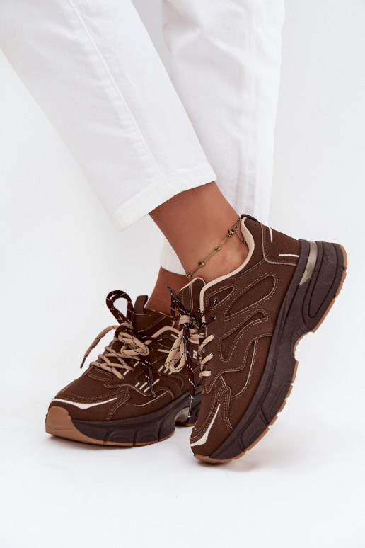 sporta apavi Sneakers modeļa apavi SieviešuPodInójnym Šņorēšanam CzekoladoIne Annelie sporta apavi Sneakers modeļa apavi SieviešuPodInójnym Šņorēšanam CzekoladoIne Annelie