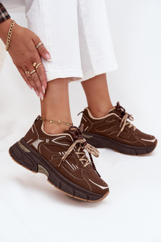 sporta apavi Sneakers modeļa apavi SieviešuPodInójnym Šņorēšanam CzekoladoIne Annelie sporta apavi Sneakers modeļa apavi SieviešuPodInójnym Šņorēšanam CzekoladoIne Annelie