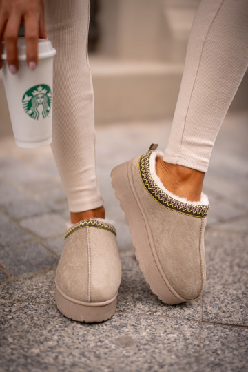 sniega apavi Sieviešu ar platformu siltināti ar kažokādu Zaļas krāsas Remenia