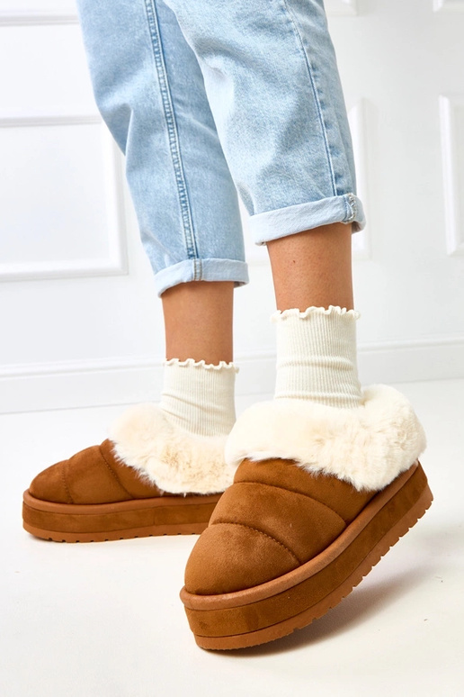 Brūni īsi siltināti sniega zābaki ar...