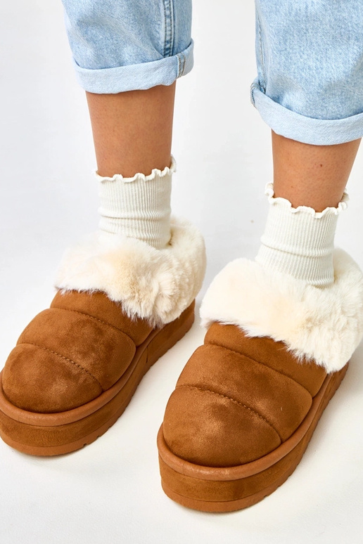 Brūni īsi siltināti sniega zābaki ar...