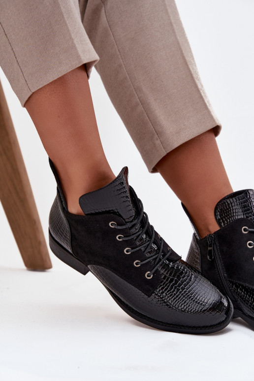 Laque Sieviešu puszābaki Ar greznu Tłoczeniem siltināti Vinceza 16477 melnas krāsas