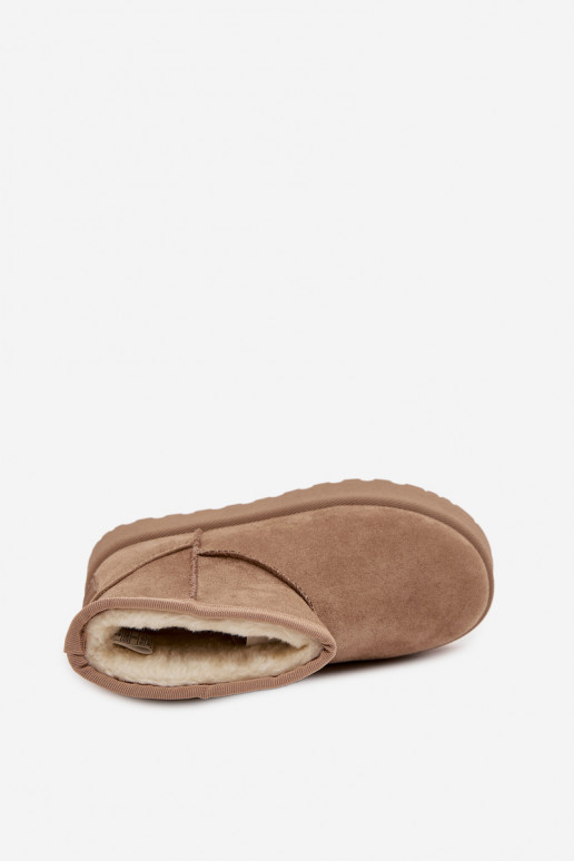 sniega apavi Bērnu apavi siltināti ar kažokādu SS374020 smilšu krāsas