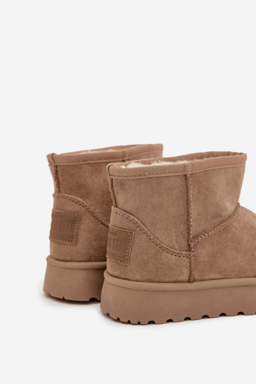 sniega apavi Bērnu apavi siltināti ar kažokādu SS374020 smilšu krāsas