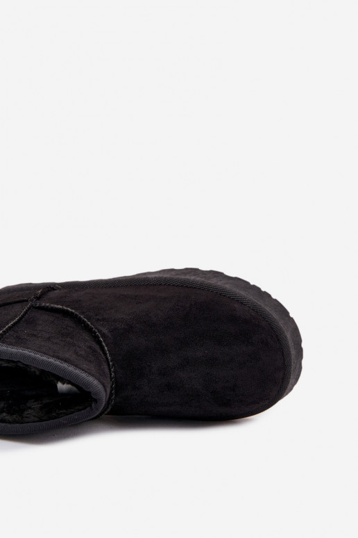 sniega apavi Bērnu apavi siltināti ar kažokādu SS374018 melnas krāsas