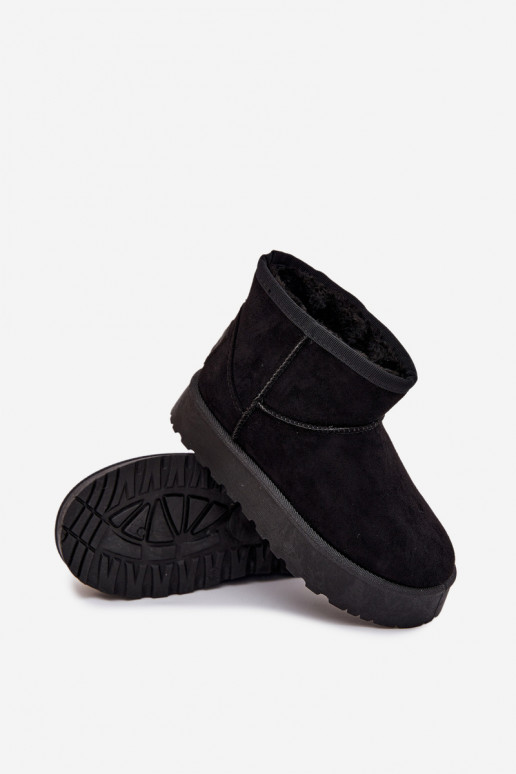 sniega apavi Bērnu apavi siltināti ar kažokādu SS374018 melnas krāsas