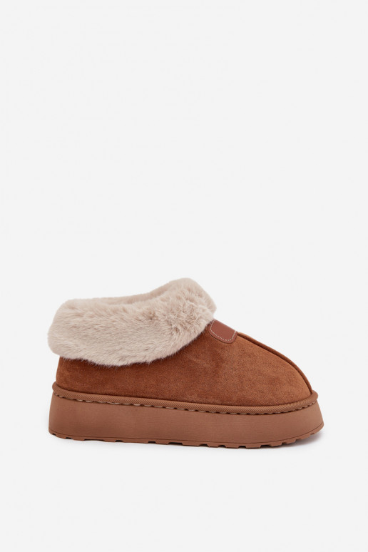 sniega apavi Sieviešu ar platformu ar kažokādu brūnas krāsas Calyra