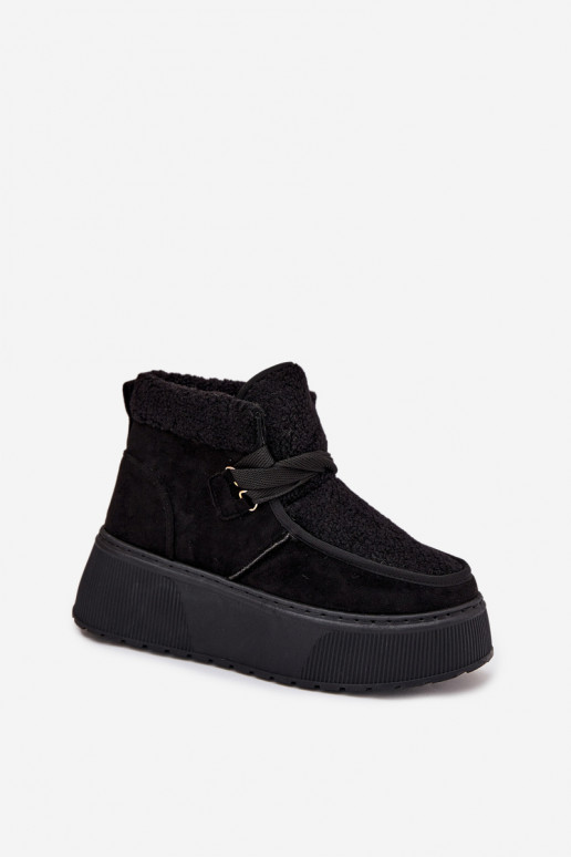 sniega apavi Sieviešu ar platformu ar kažokādu melnas krāsas Florivelle sniega apavi Sieviešu ar platformu ar kažokādu melnas krāsas Florivelle