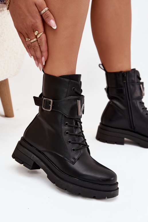 zābaki Sieviešu Eko Āda ar dekorētiem papēžiem melnas krāsas Ylianne zābaki Sieviešu Eko Āda ar dekorētiem papēžiem melnas krāsas Ylianne