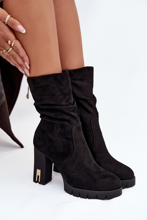 siltināti Sieviešu puszābaki Ze Zelta krāsasm Zamkiem I Tā irrszczeniem melnas krāsas Briannae