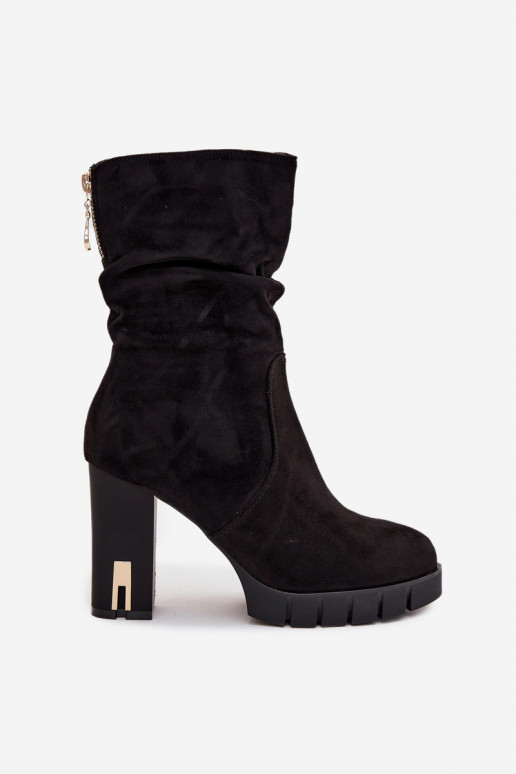 siltināti Sieviešu puszābaki Ze Zelta krāsasm Zamkiem I Tā irrszczeniem melnas krāsas Briannae