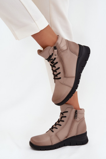 Āda Sieviešu puszābaki Uz Ķīļa siltināti Vinceza 39963 smilšu krāsas