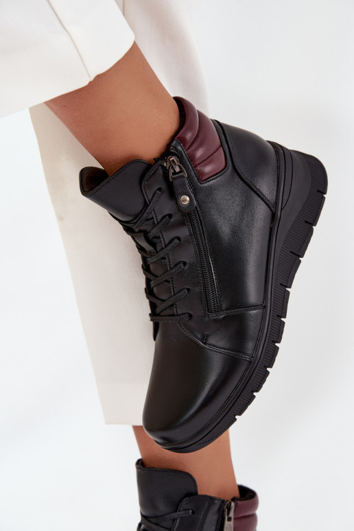 Āda Sieviešu puszābaki Uz Ķīļa siltināti Vinceza 39963 melnas krāsas