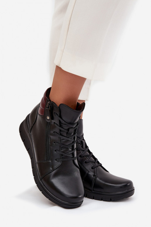 Āda Sieviešu puszābaki Uz Ķīļa siltināti Vinceza 39963 melnas krāsas