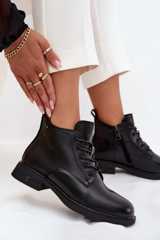 siltināti Āda Sieviešu puszābaki Uz Zema Papēža Vinceza 39953 melnas krāsas siltināti Āda Sieviešu puszābaki Uz Zema Papēža Vinceza 39953 melnas krāsas