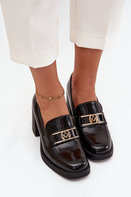 apavi Sieviešu ar papēdi Ze Zelta krāsasm Detalem melnas krāsas Privelle apavi Sieviešu ar papēdi Ze Zelta krāsasm Detalem melnas krāsas Privelle