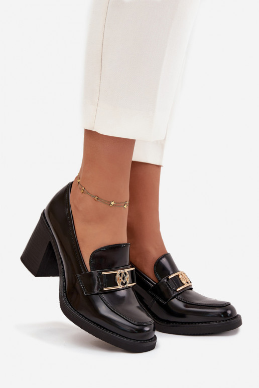 apavi Sieviešu ar papēdi Ze Zelta krāsasm Detalem melnas krāsas Privelle apavi Sieviešu ar papēdi Ze Zelta krāsasm Detalem melnas krāsas Privelle