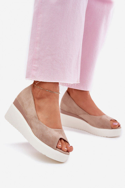 Sieviešu basenes Uz Ķīļa Z Eko zamšādau smilšu krāsas Velira Sieviešu basenes Uz Ķīļa Z Eko zamšādau smilšu krāsas Velira